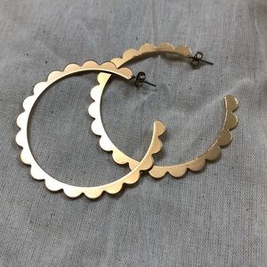 Scalloped Gold Hoops